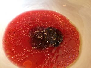 Bross Lecce -Barbabietola, tostata e brasata, sambuco e infusione di frutti rossi